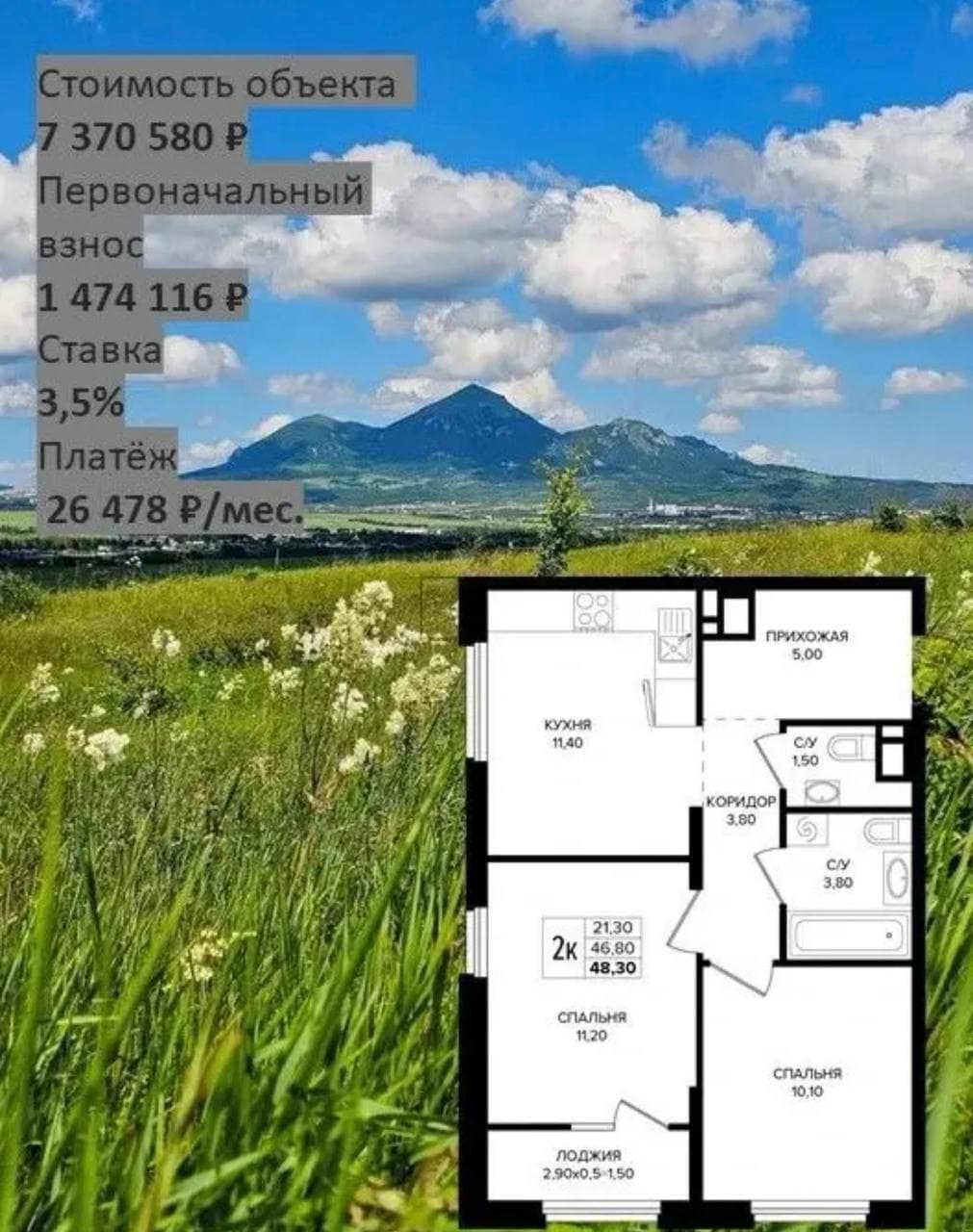 Планировка и расчёт: ставка 3,5%